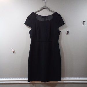 Elie Tahari black knee length dress, size 10, cap sleeves, high waist